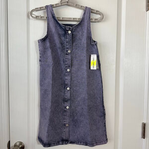 Girls Epic Threads Purple Denim Overalls Dress Size 14